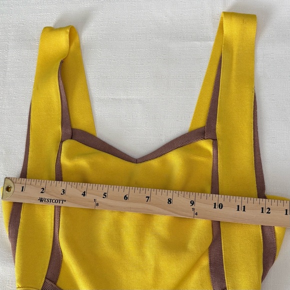 Herve Leger Bandage Dress Sweetheart Neckline Contrast Trim Womens Small - Picture 10 of 16